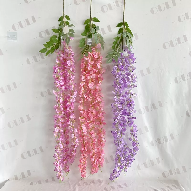 3 yapay wisteria çiçekleri çatallar