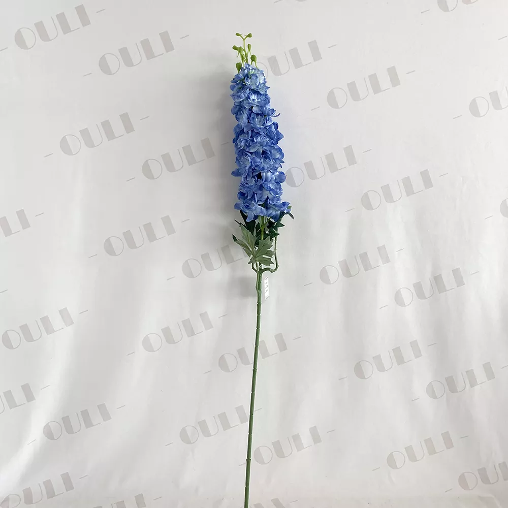 Tall artificial delphinium spray for banquet hall decoration